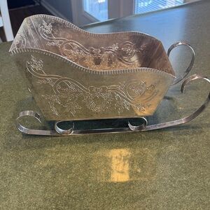 Vintage Silver Plated Sleigh Centerpiece